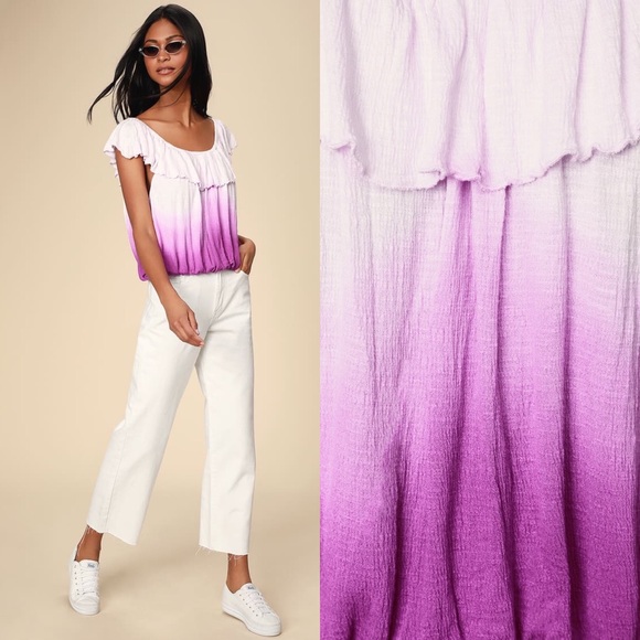 3 for $50 Free People Cora Lee Tee Begonia Ombré - Picture 4 of 6